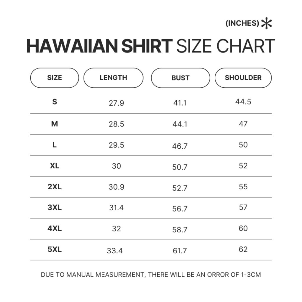 Hawaiian Shirt Size Chart 1 - Corgi Gifts